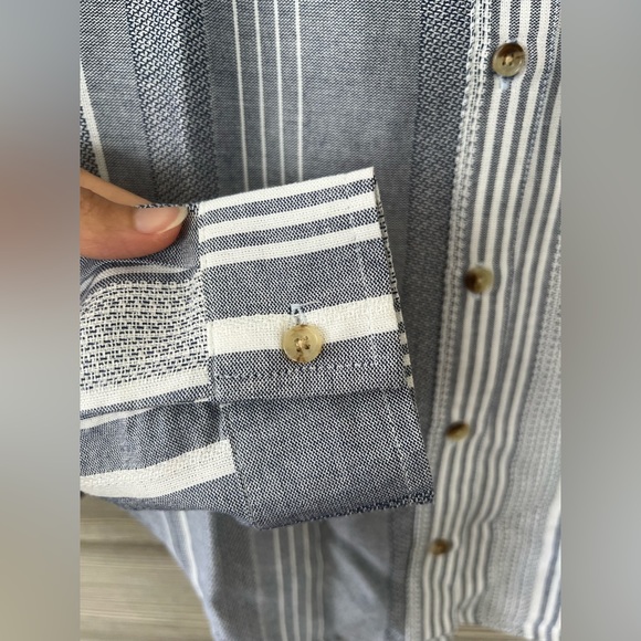 ANTHROPOLOGIE blue striped button down shirt XXSP (NWOT) - Picture 6 of 12